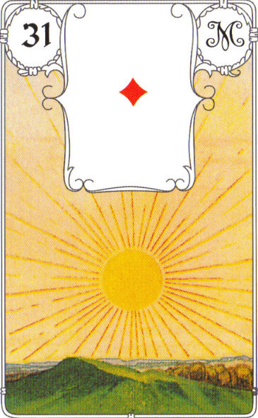 Lenormandkarte 31 Die Sonne Deutung Bedeutung Tendenz und Zukunft