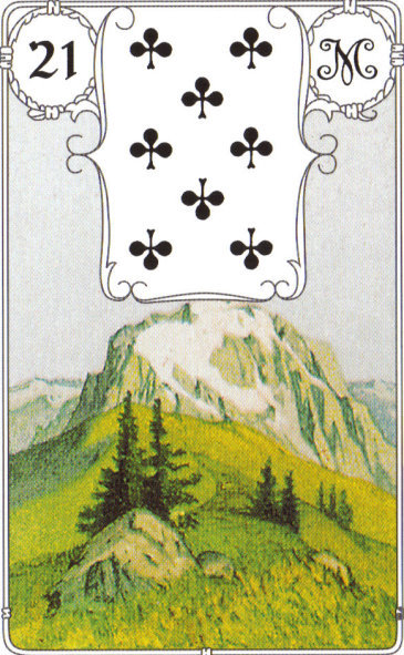 Lenormandkarte 21 Der Berg Deutung Vergangenheit